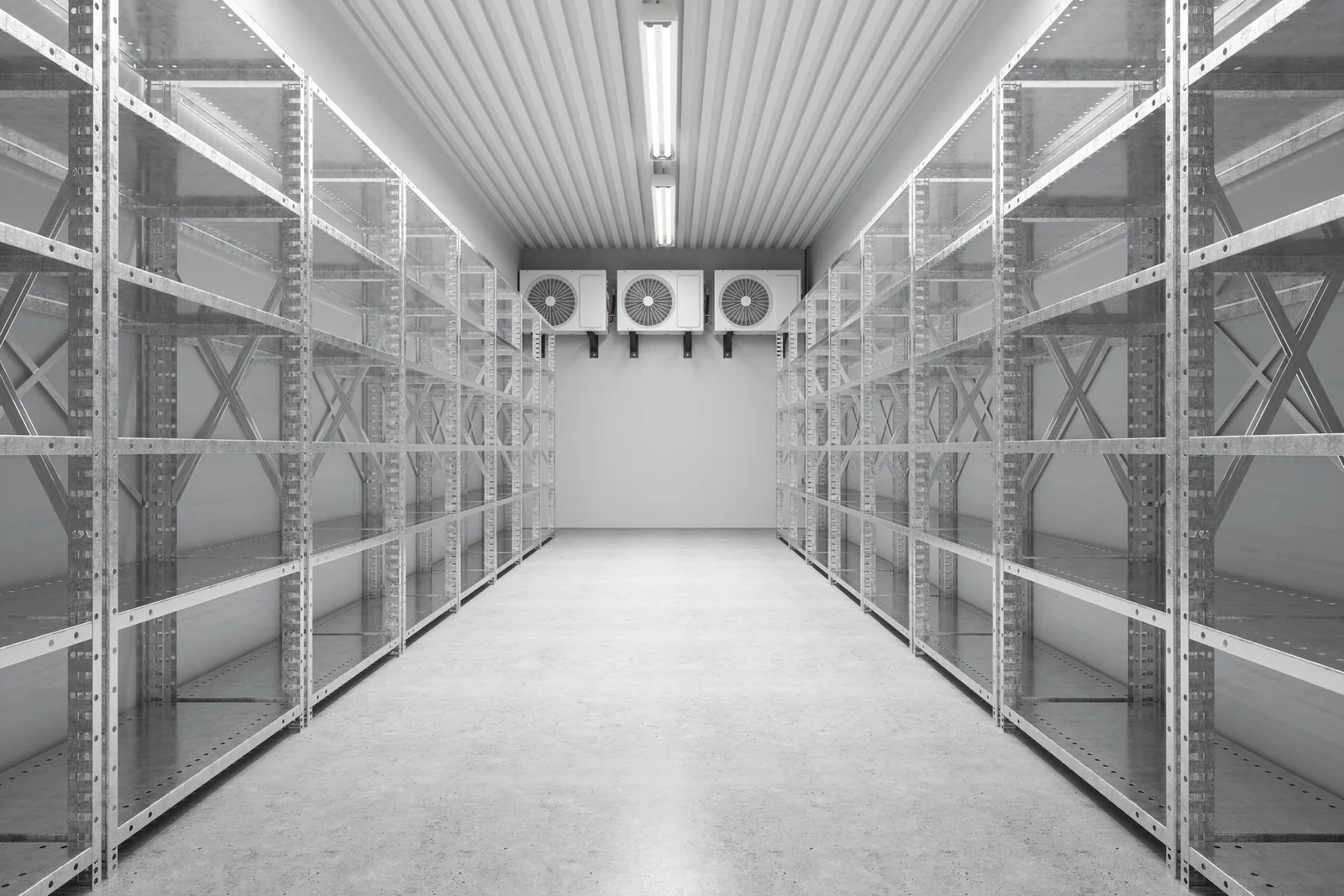 Commercial refrigeration equipment in a business kitchen